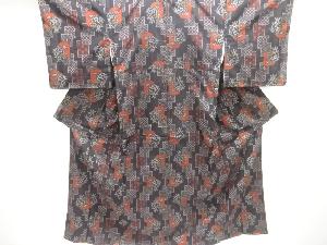 未使用品　花に色紙模様織り出し西陣伝承紬着物アンサンブル